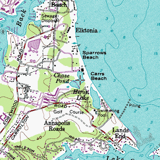 Topographic Map of Chase Pond, MD