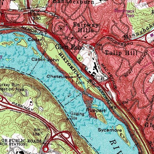 Topographic Map of Chatauqua Island, MD