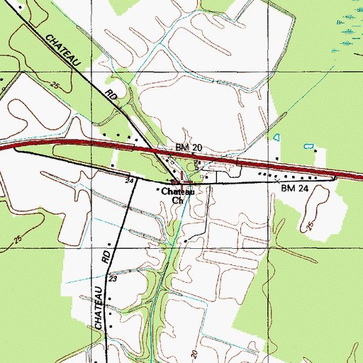 Topographic Map of Chateau Church, MD