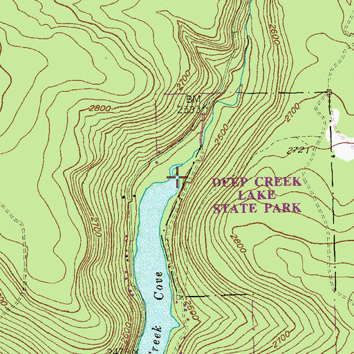 Topographic Map of Cherry Creek, MD