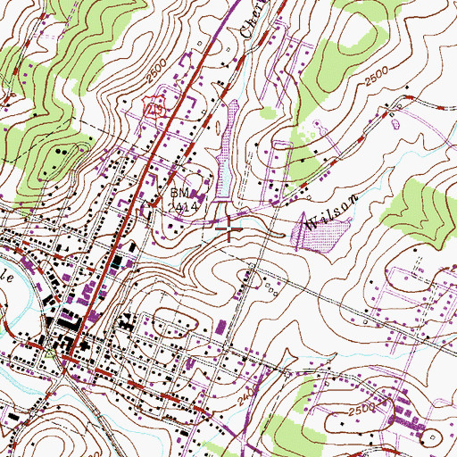 Topographic Map of Cherry Glade Run, MD