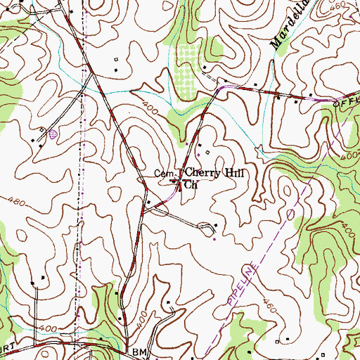 Topographic Map of Cherry Hill Church, MD