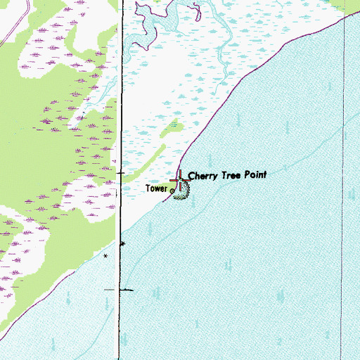 Topographic Map of Cherry Tree Point, MD