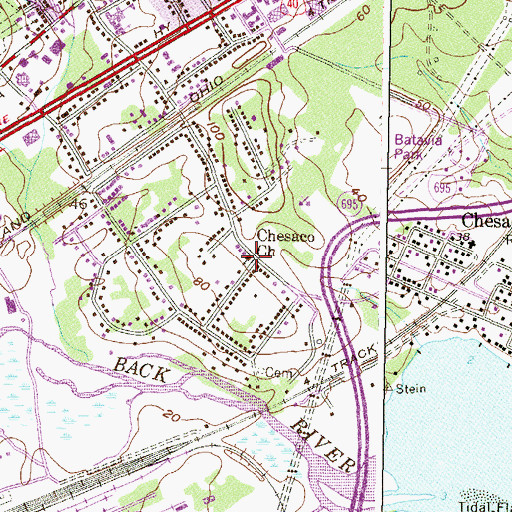 Topographic Map of Chesaco Avenue United Methodist Church, MD