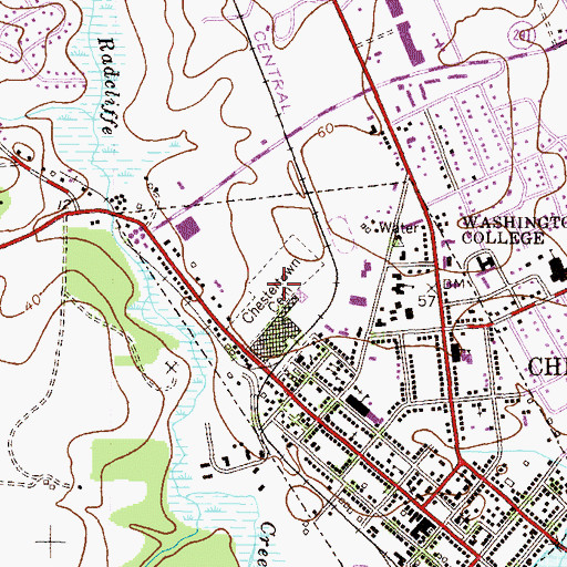Topographic Map of Chester Cemetery, MD