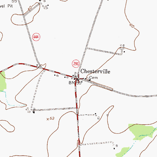 Topographic Map of Chesterville, MD