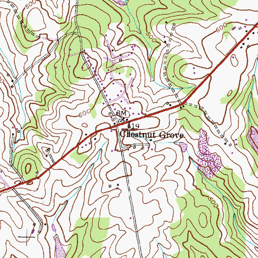 Topographic Map of Chestnut Grove, MD