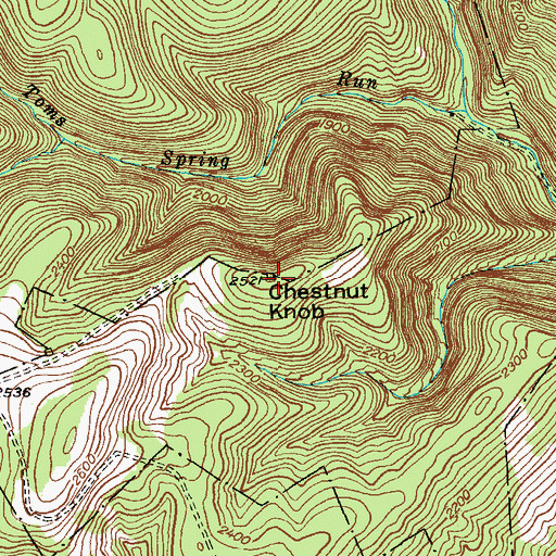 Topographic Map of Chestnut Knob, MD