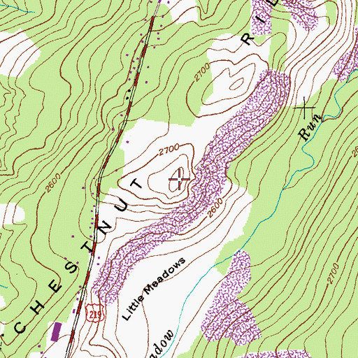 Topographic Map of Chestnut Ridge, MD