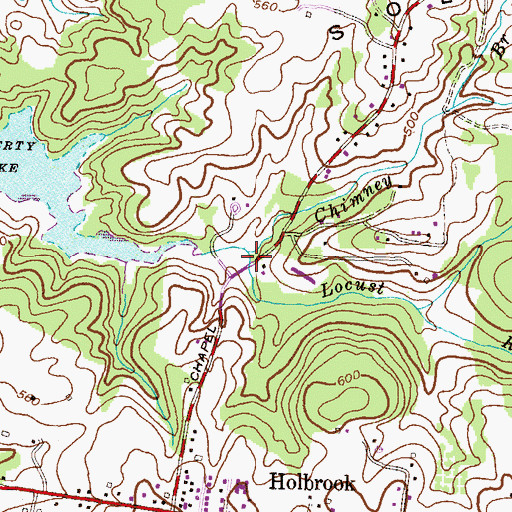 Topographic Map of Chimney Branch, MD