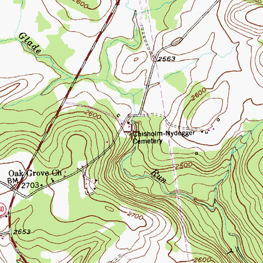 Topographic Map of Chisholm-Nydegger Cemetery, MD