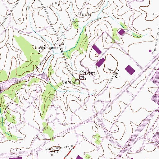 Topographic Map of Christ Church, MD