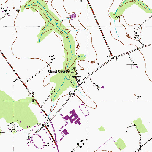 Topographic Map of Christ Church, MD