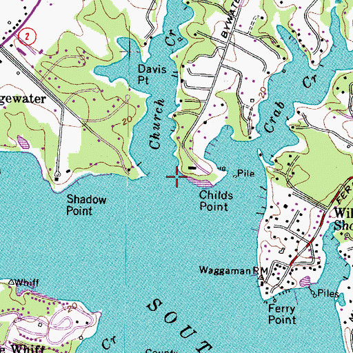 Topographic Map of Church Creek, MD