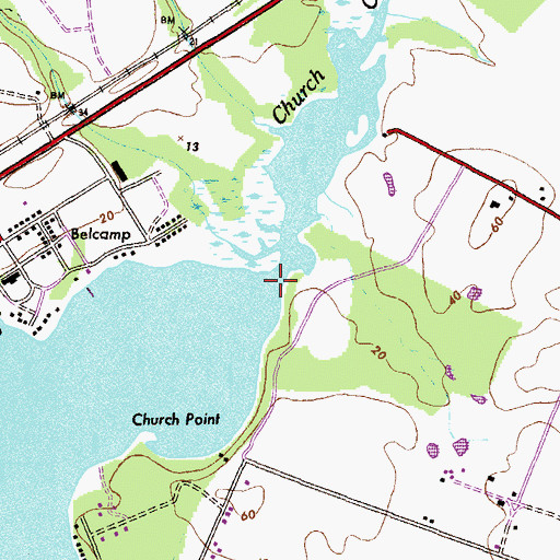 Topographic Map of Church Creek, MD