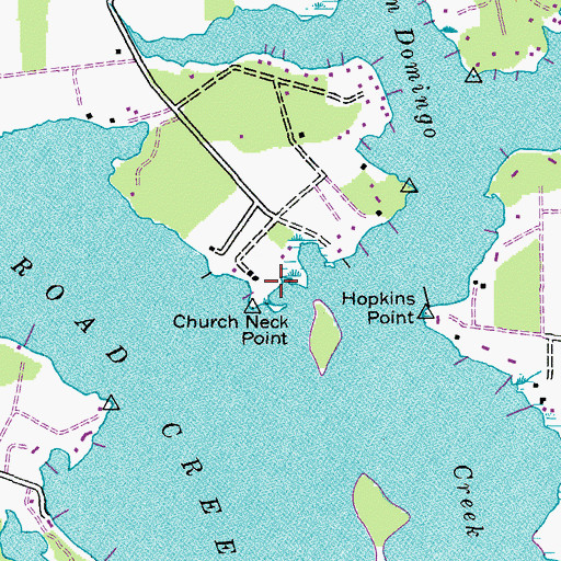 Topographic Map of Church Neck Point, MD