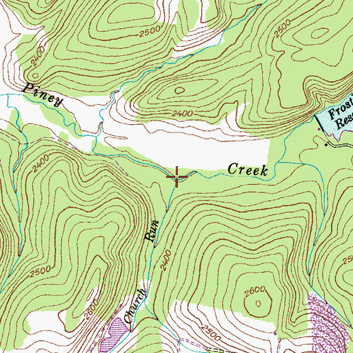 Topographic Map of Church Run, MD