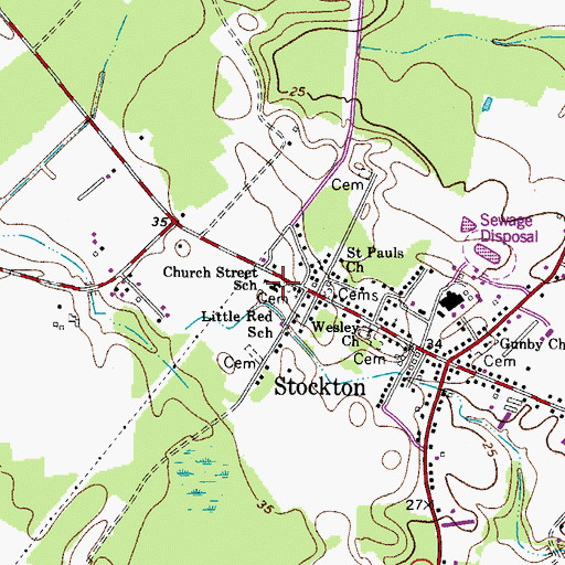 Topographic Map of Church Street School, MD