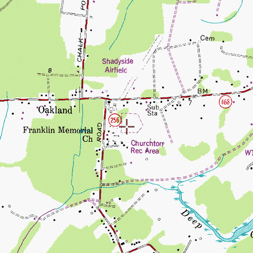 Topographic Map of Churchton Recreation Area, MD