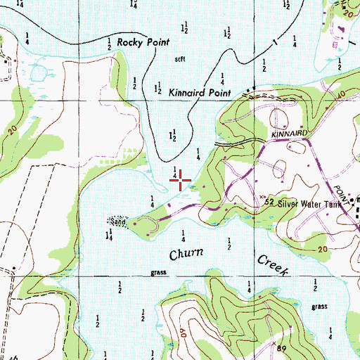 Topographic Map of Churn Creek, MD