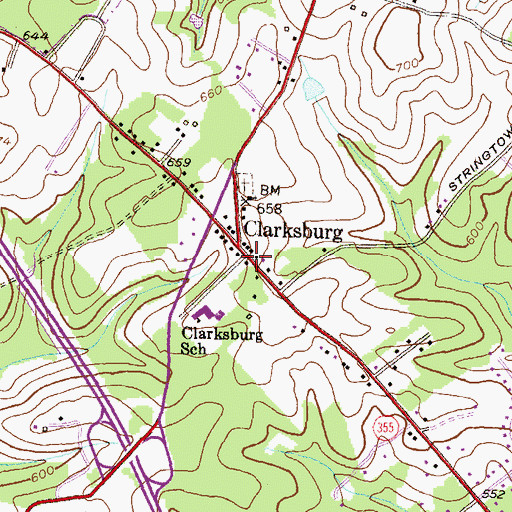Topographic Map of Clarksburg, MD