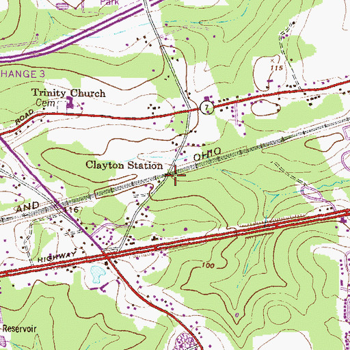 Topographic Map of Clayton Station, MD