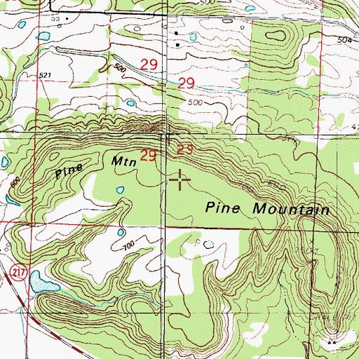 Topographic Map of Pine Mountain, AR