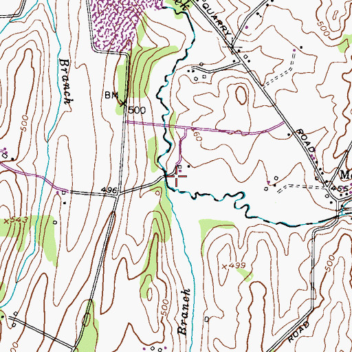 Topographic Map of Clemson Branch, MD