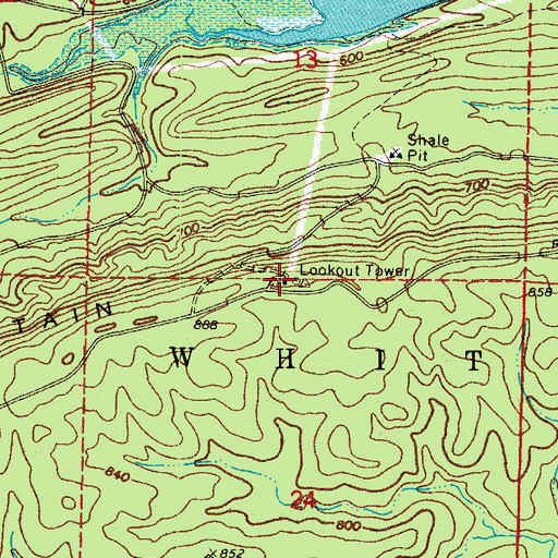 Topographic Map of Pine Mountain, AR