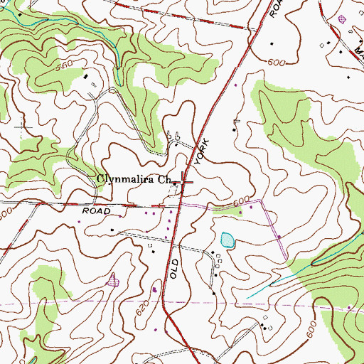 Topographic Map of Clynmalira Church, MD