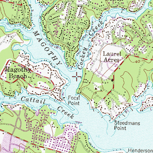 Topographic Map of Cockey Creek, MD