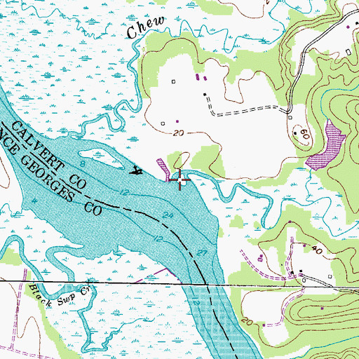 Topographic Map of Cocktown Creek, MD