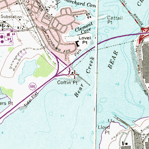 Topographic Map of Coffin Point, MD