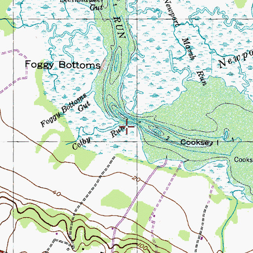 Topographic Map of Colby Run, MD