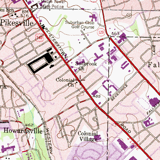 Topographic Map of Colonial Church, MD