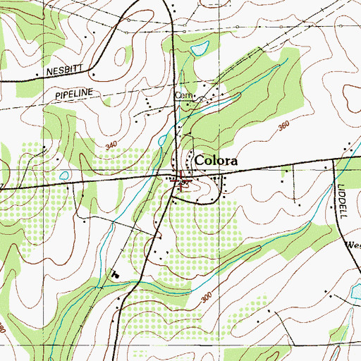 Topographic Map of Colora, MD