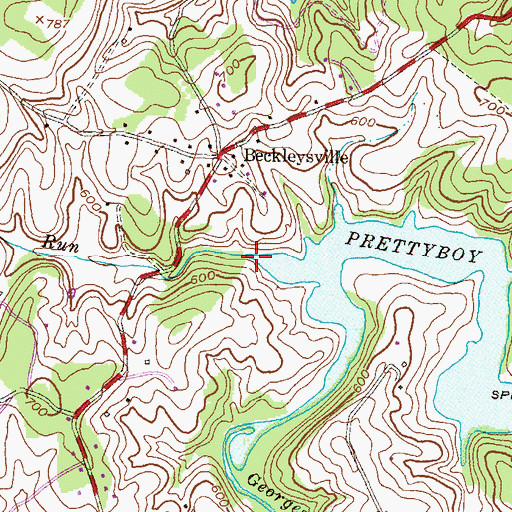 Topographic Map of Compass Run, MD