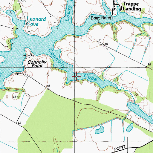 Topographic Map of Connolly Cove, MD