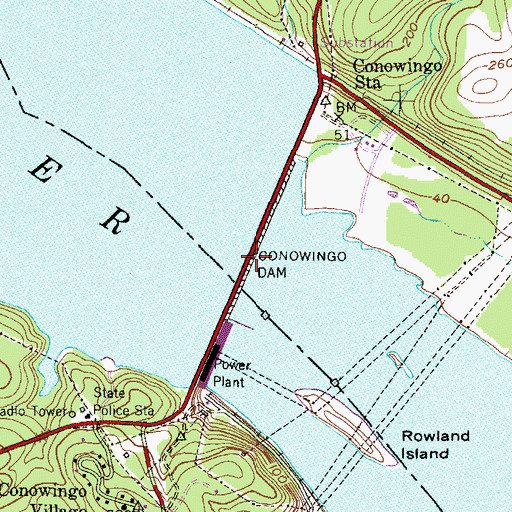 Topographic Map of Conowingo Dam, MD
