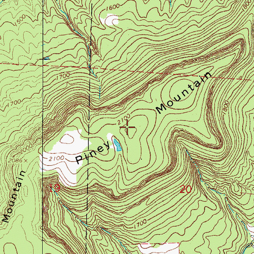 Topographic Map of Piney Mountain, AR