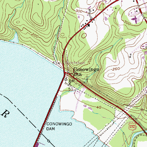 Topographic Map of Conowingo Station, MD