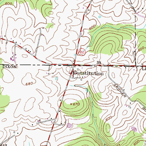 Topographic Map of Constitution, MD