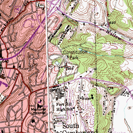 Topographic Map of Constitution Park, MD