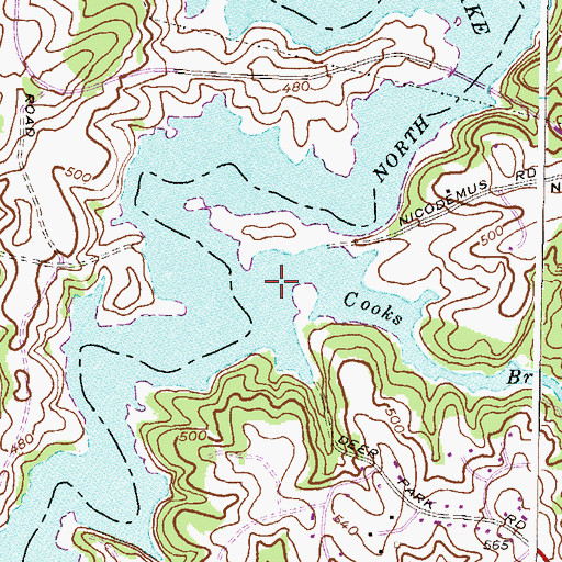 Topographic Map of Cooks Branch, MD