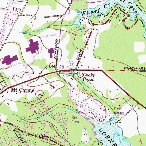 Topographic Map of Cooks Pond, MD