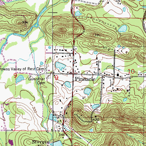 Topographic Map of Pinnacle, AR