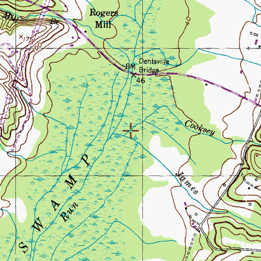 Topographic Map of Cooksey Run, MD