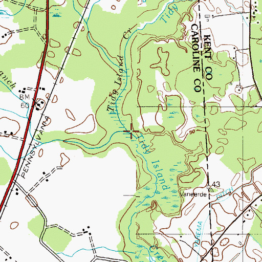 Topographic Map of Coolspring Branch, MD