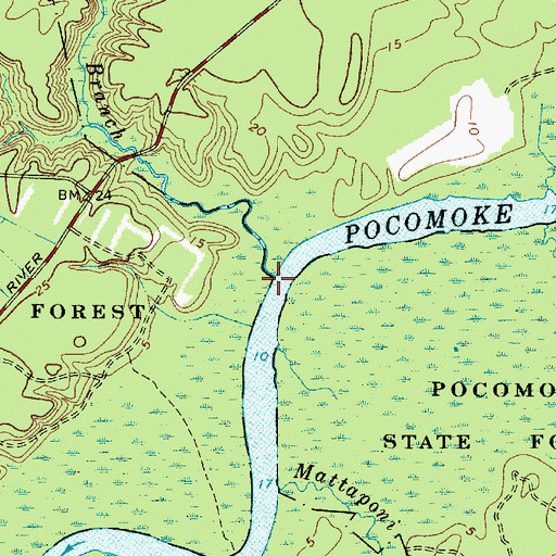 Topographic Map of Corbin Branch, MD