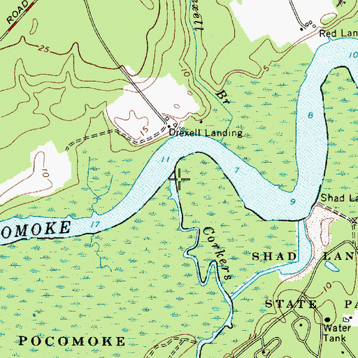 Topographic Map of Corkers Creek, MD